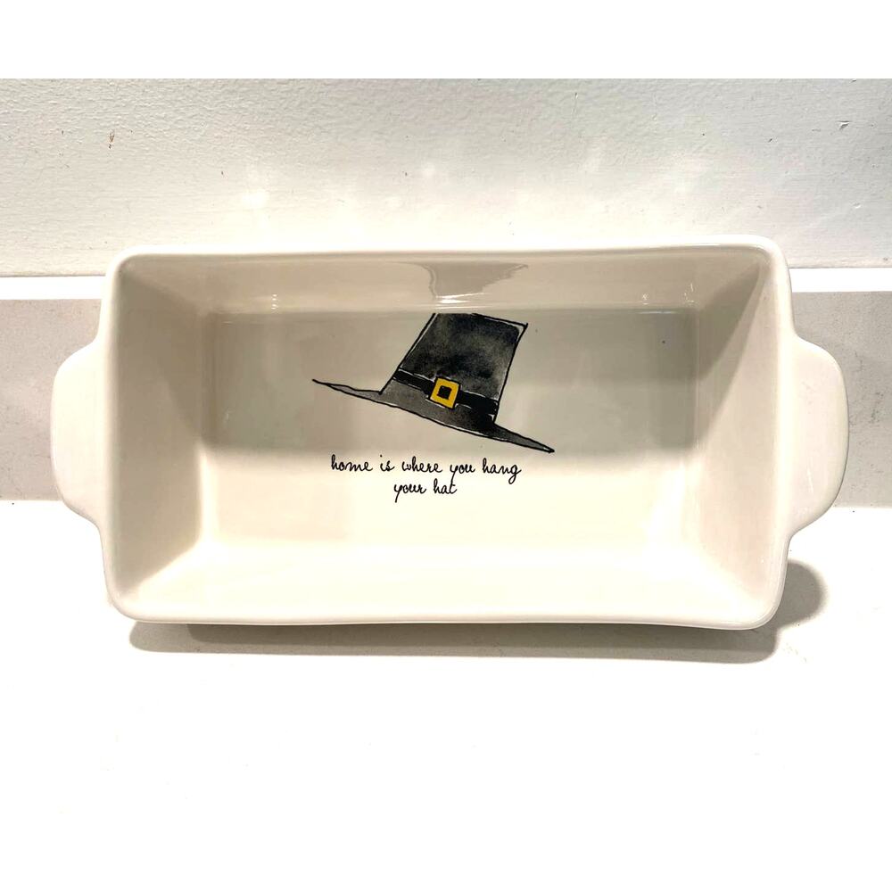 NWT RAE DUNN Baking Loaf Pan Dish Thanksgiving Pilgrim Fall Hat dec-2018
